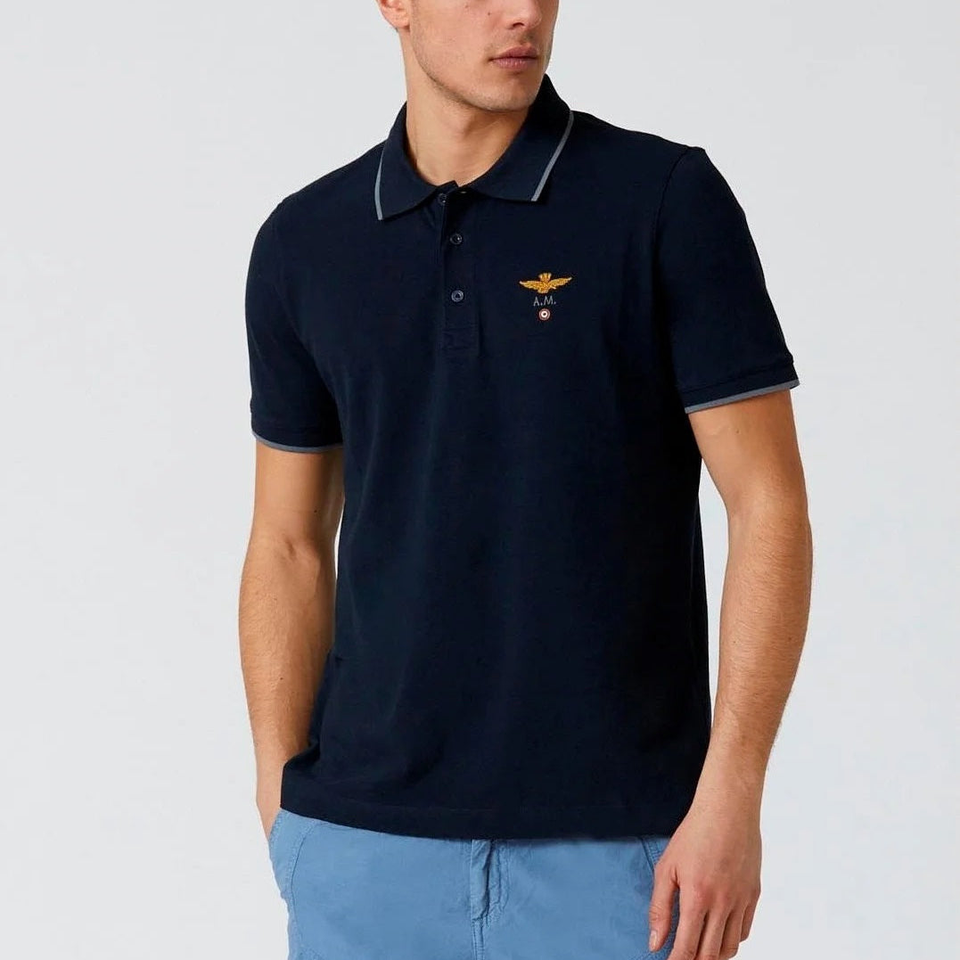 POLO AERONAUTICA MILITARE CONTRASTO COLLO