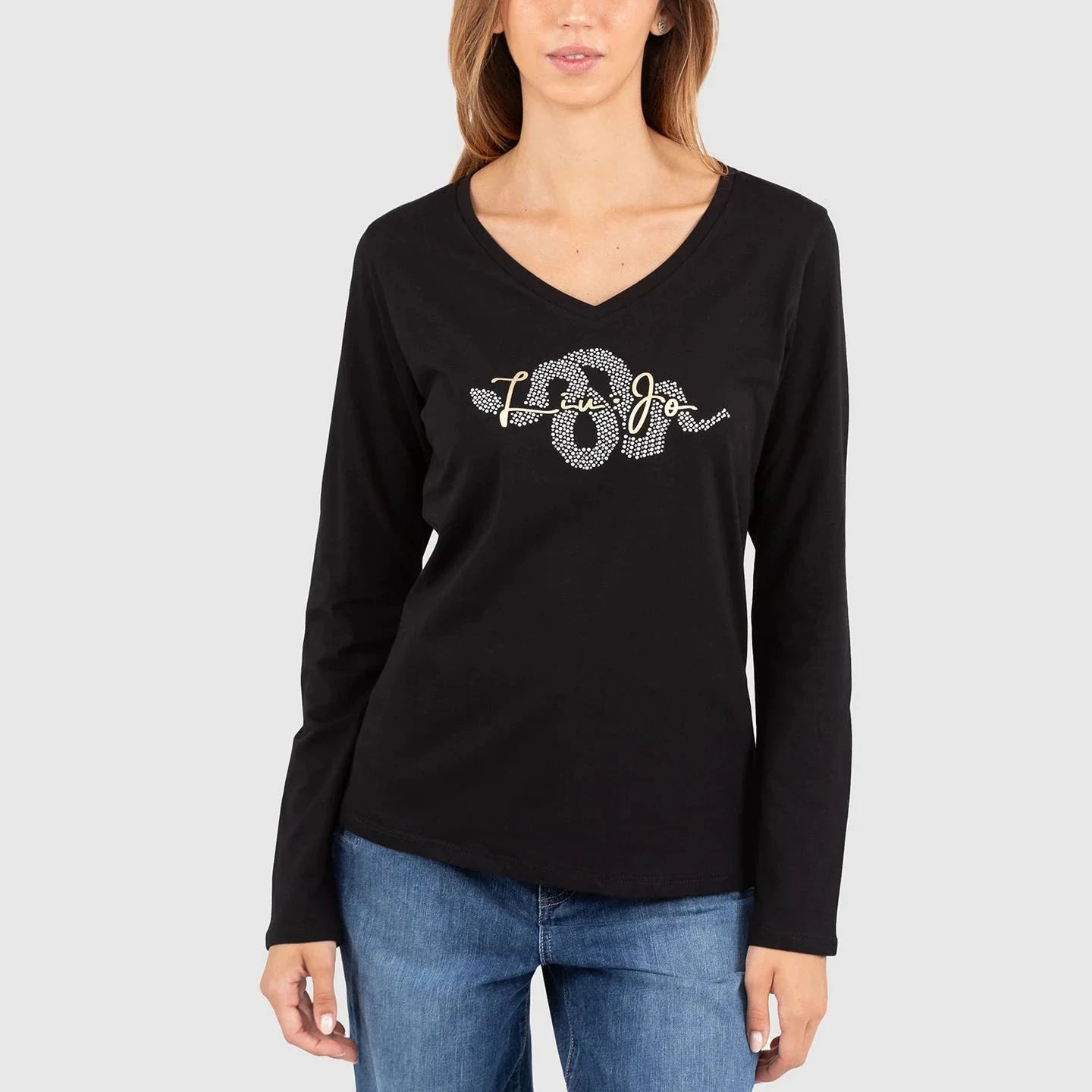 TSHIRT LIUJO ML LOGO STRASS SNAKE