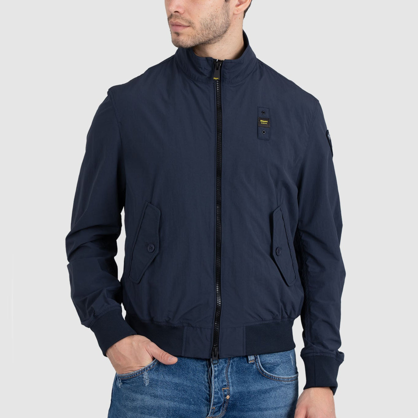 GIUBBINO BLAUER ALWIN SFODERATO CREPE COLLO IN PIEDI