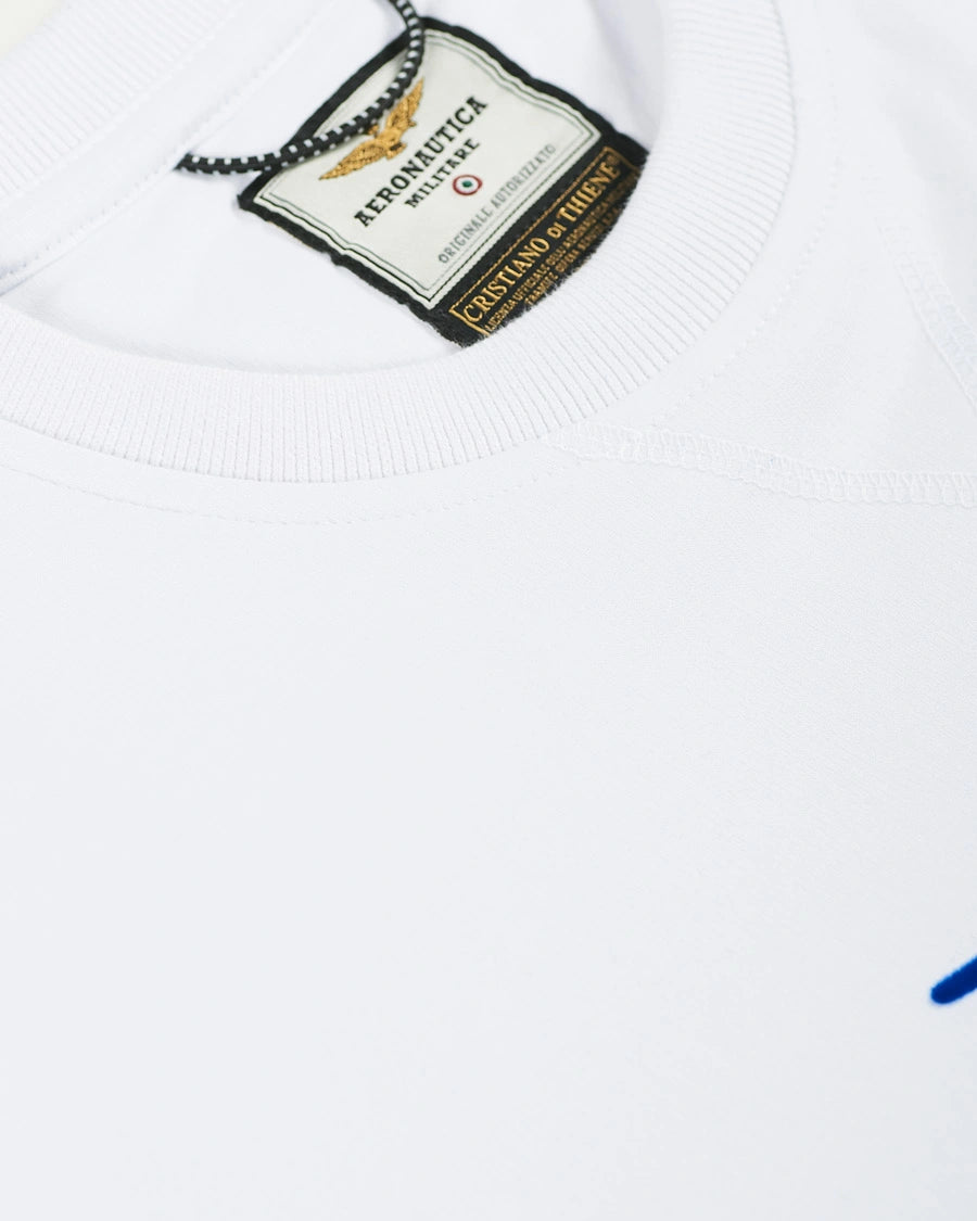 FELPA AERONAUTICA MILITARE GIROCOLLO CON LOGO FLOCK