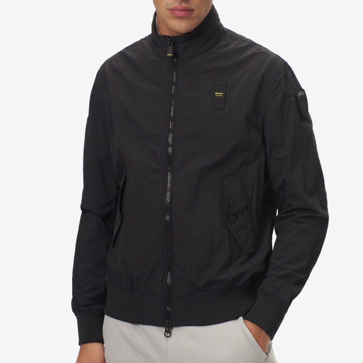 GIUBBINO BLAUER ALWIN SFODERATO CREPE COLLO IN PIEDI