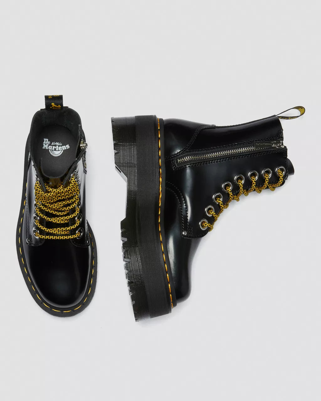 ANFIBIO DR MARTENS JADON MAX BLACK PELLE BUTTERO