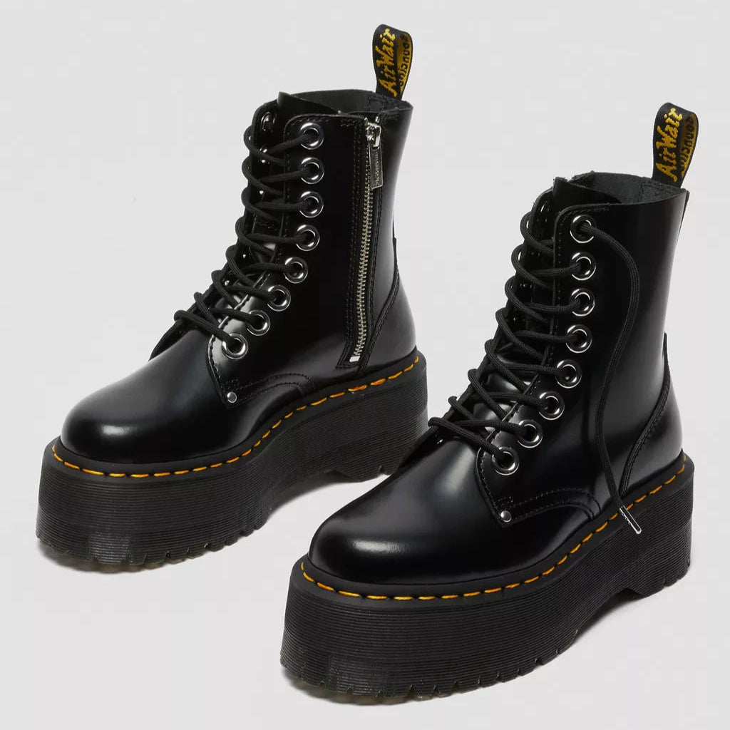 ANFIBIO DR MARTENS JADON MAX BLACK PELLE BUTTERO