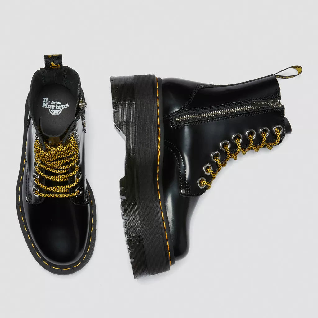 ANFIBIO DR MARTENS JADON MAX BLACK PELLE BUTTERO