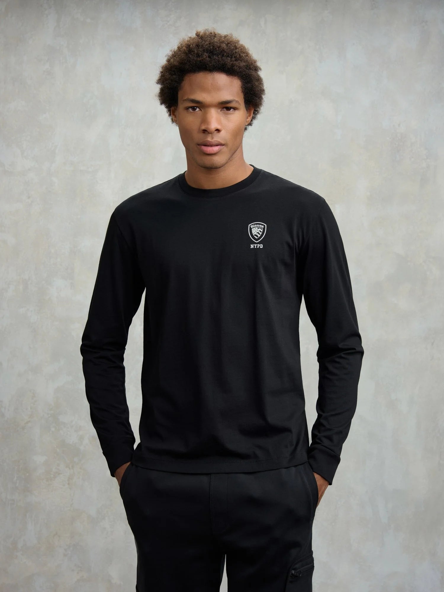 MAGLIA BLAUER MALCOM MAN. LUNGA GIROCOLLO MINILOGO