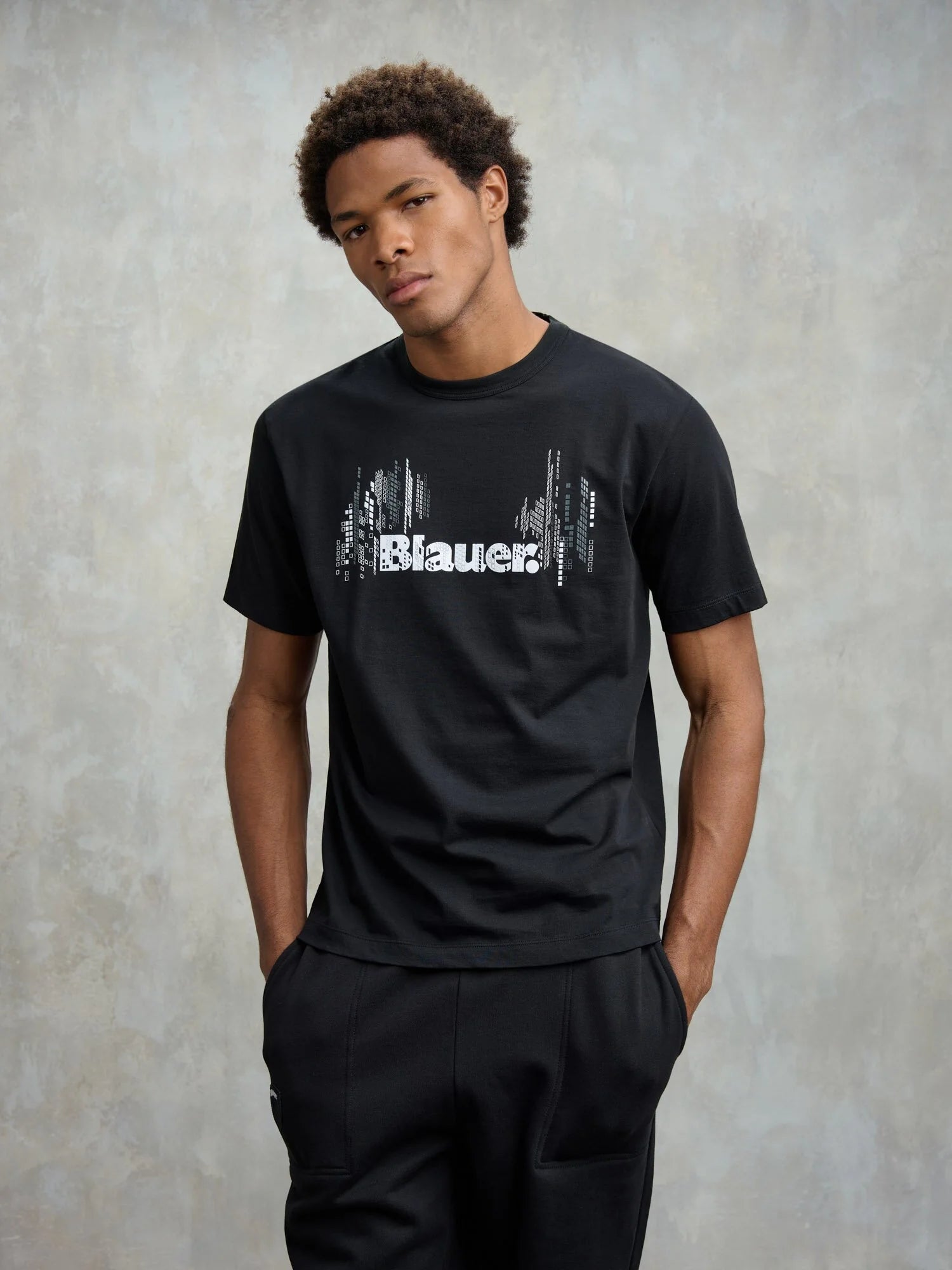 TSHIRT BLAUER TOWN LOGO FRONTALE EFFETTI