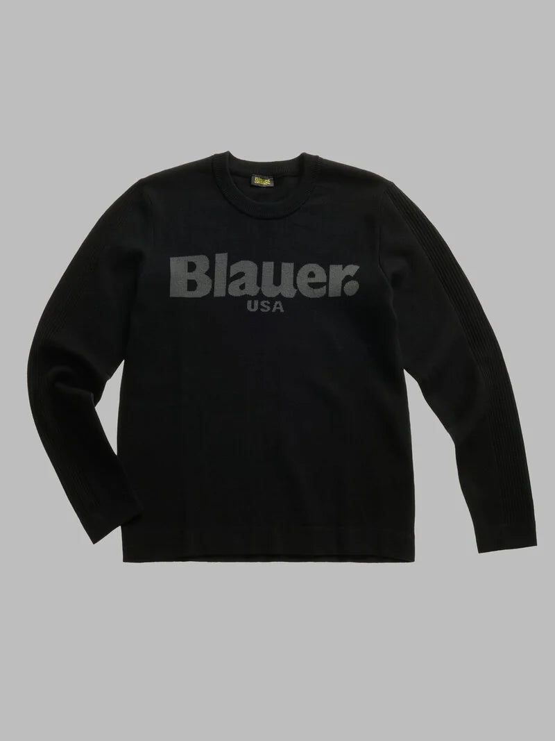 FELPA BLAUER ALLEYNE GIROCOLLO LOGO