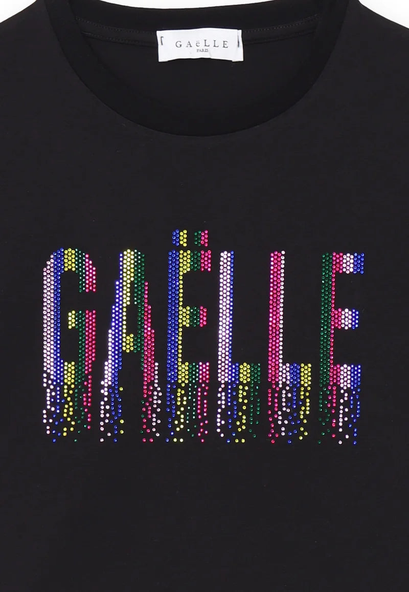 TSHIRT GAELLE PARIS CROP MC LOGO ALLUNGATO