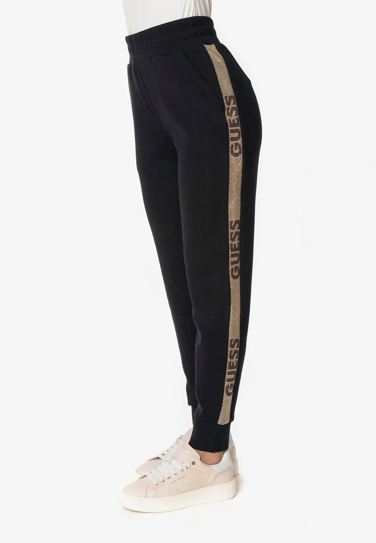 PANTALONE GUESS IN FELPA CON LOGO STUDS