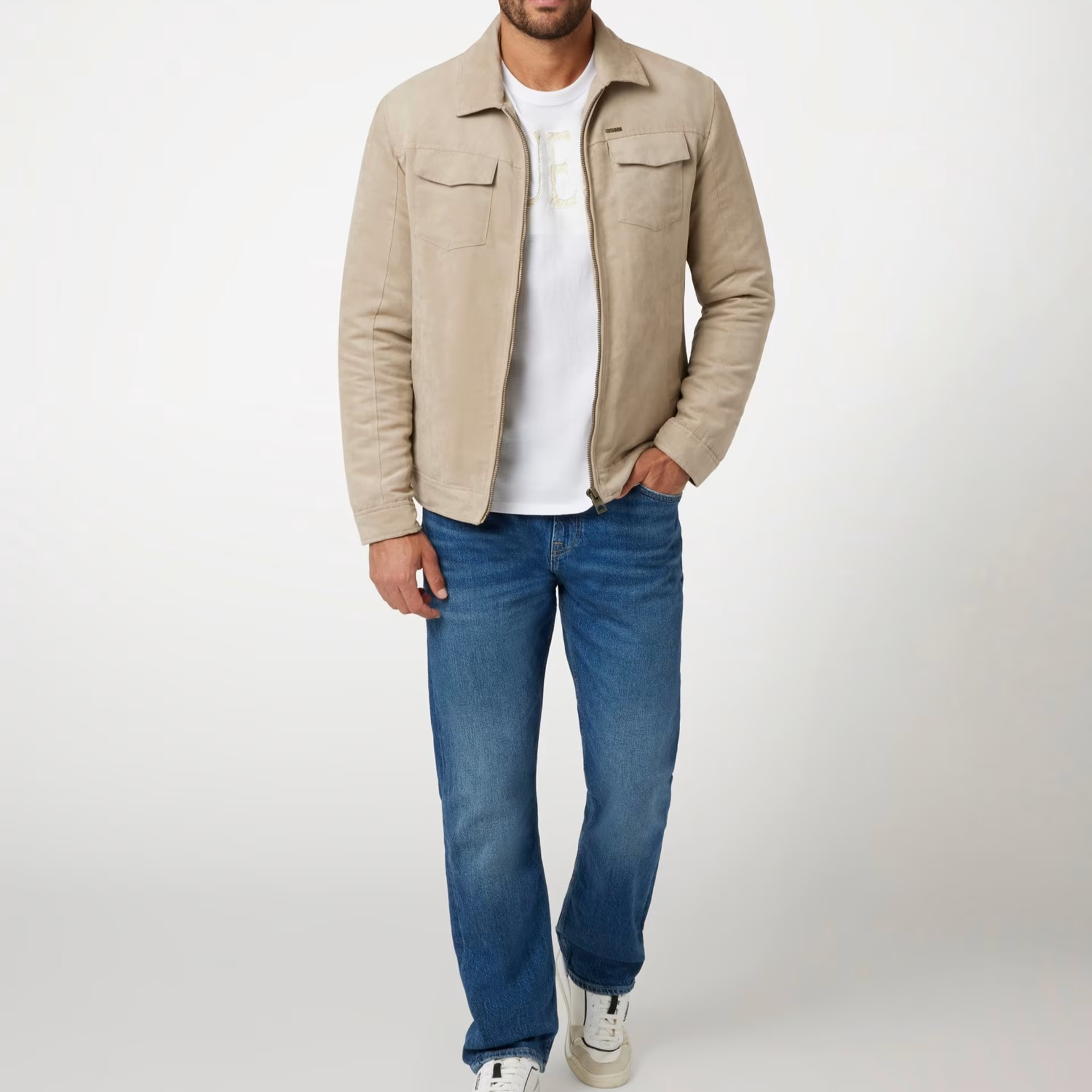 GIACCA GUESS SUEDE TRUCKER