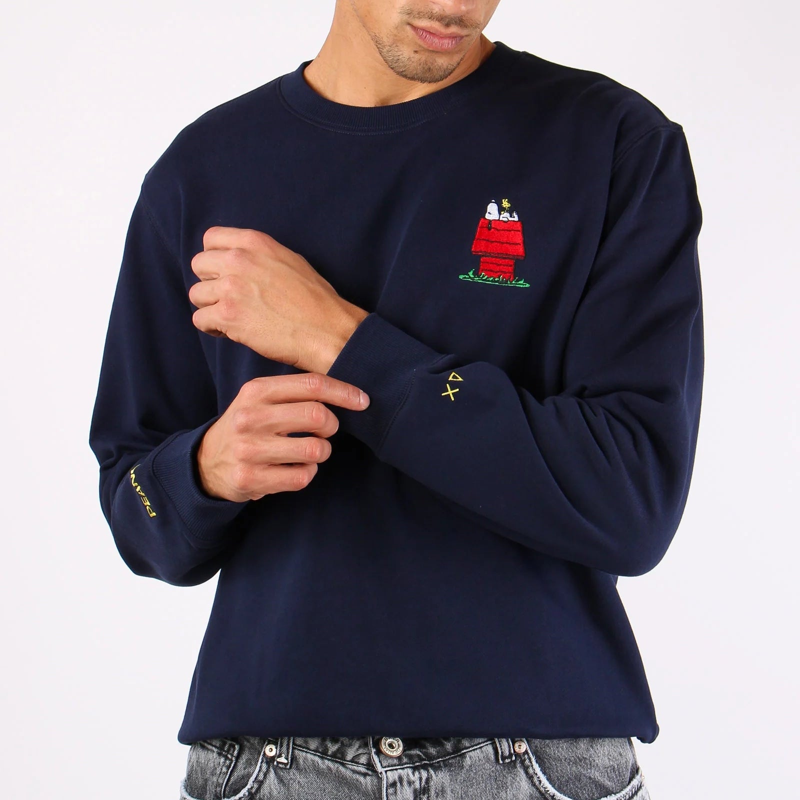 FELPA SUN68 X PEANUTS GIROCOLLO SMALL RICAMO SNOOPY