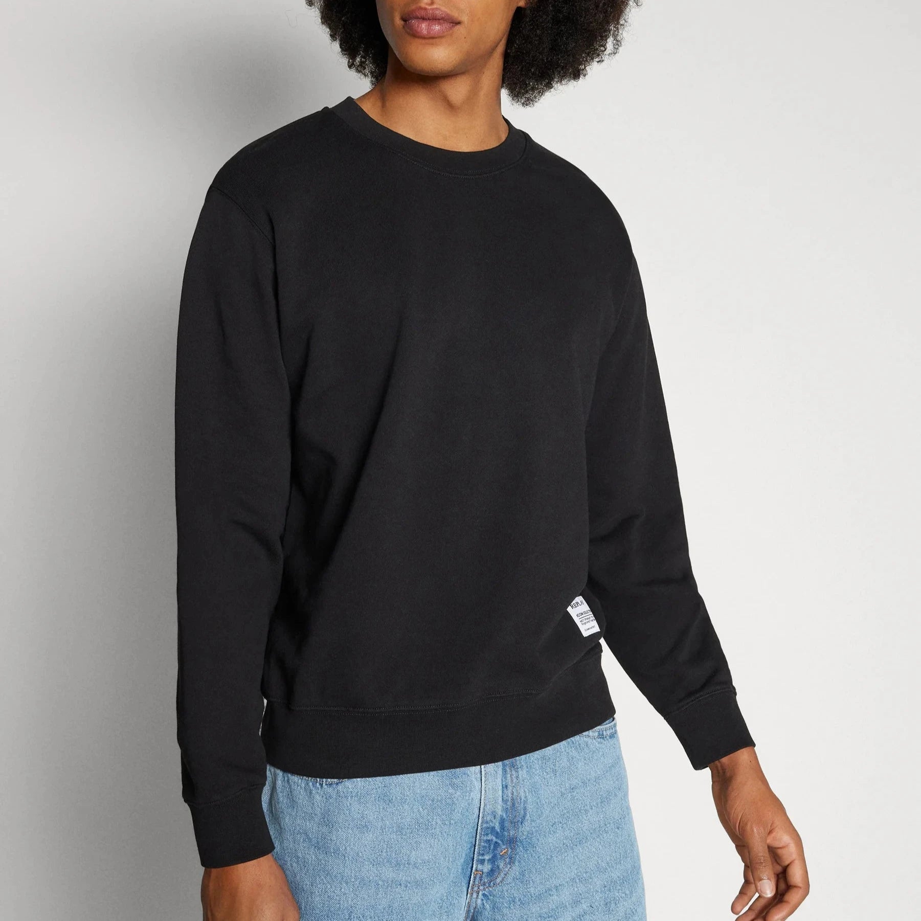 FELPA REPLAY GIROCOLLO INT. GARZATO MINILOGO N.O.P.