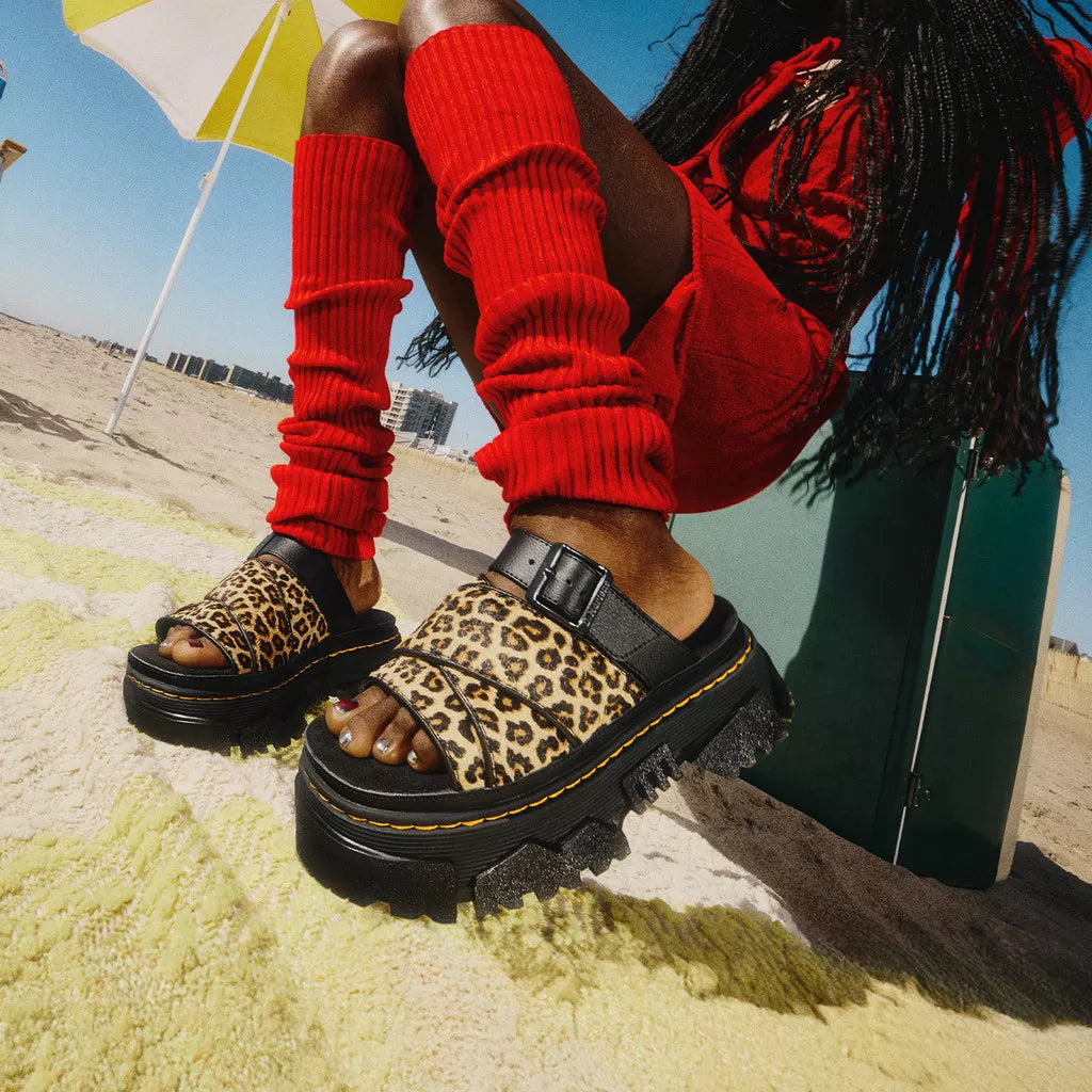 SANDALO DR MARTENS MATTISON LEOPARD SLIDE