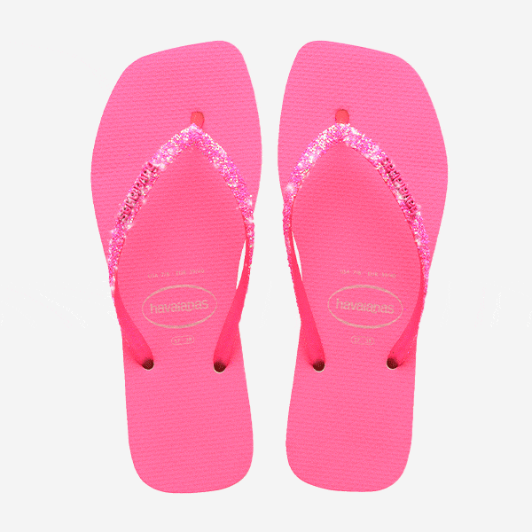 INFRADITO HAVAIANAS SQUARE GLITTER NEON BEIGE PINK