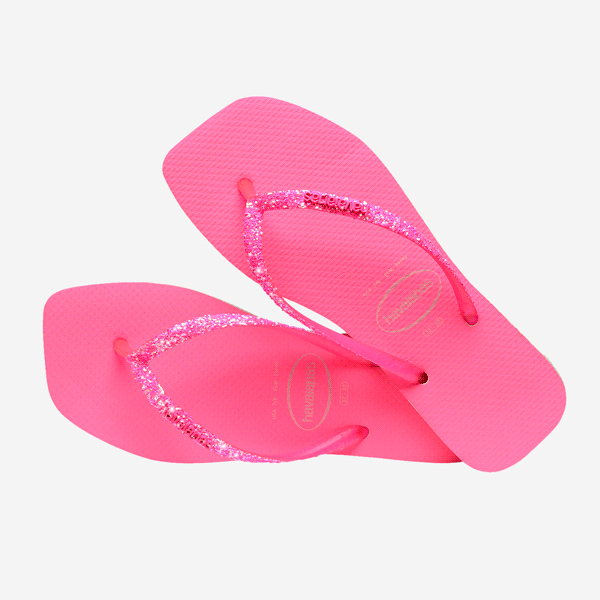 INFRADITO HAVAIANAS SQUARE GLITTER NEON BEIGE PINK