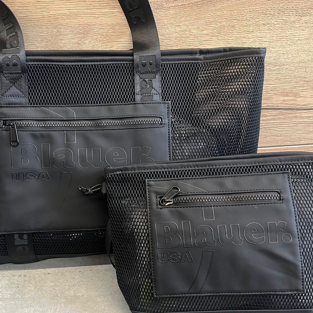 BEAUTY CASE BLAUER CLUTCH BOAT A MANO