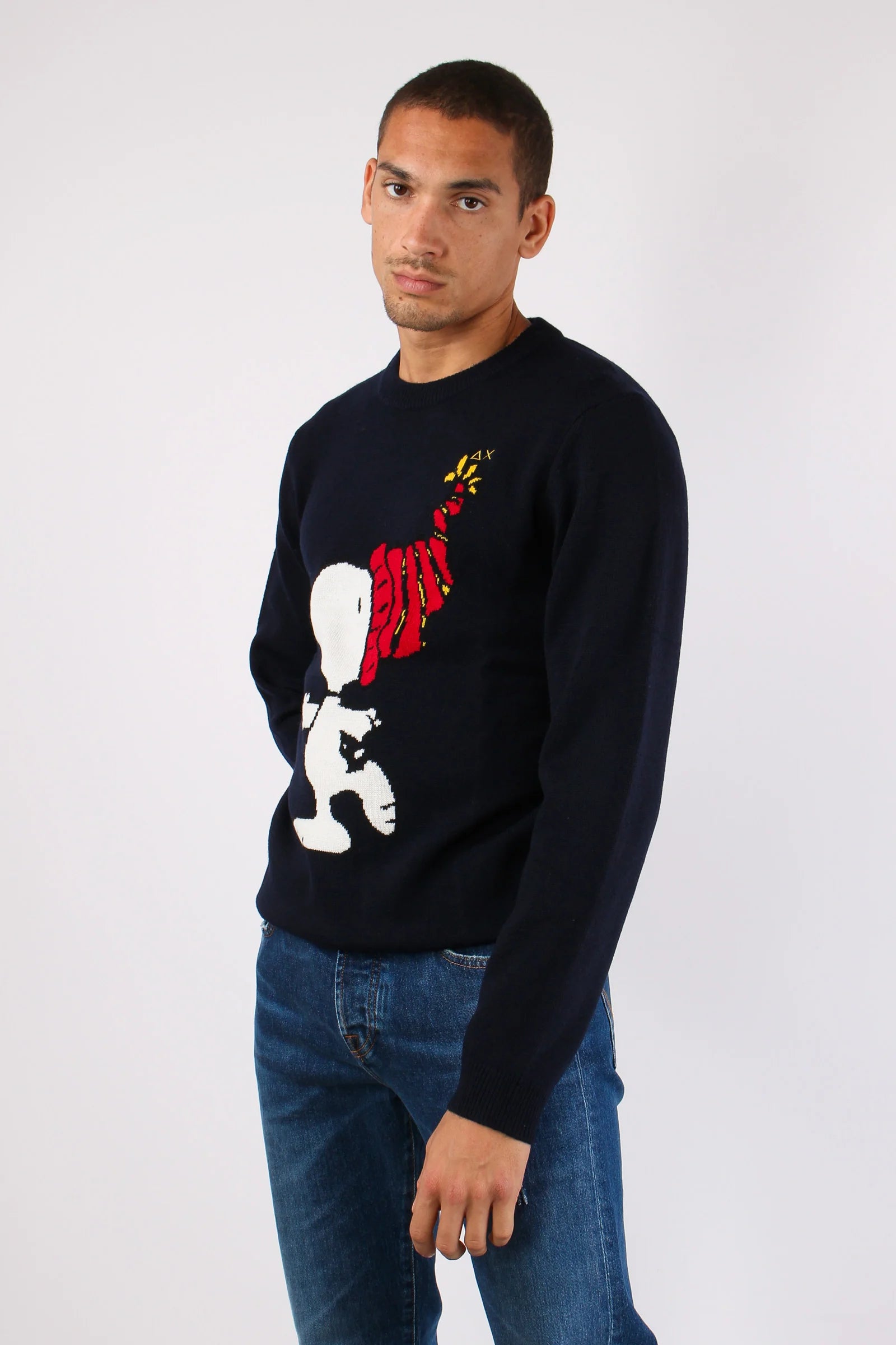 MAGLIONE SUN68 X PEANUTS GIROCOLLO SNOOPY ON CHEST LANA