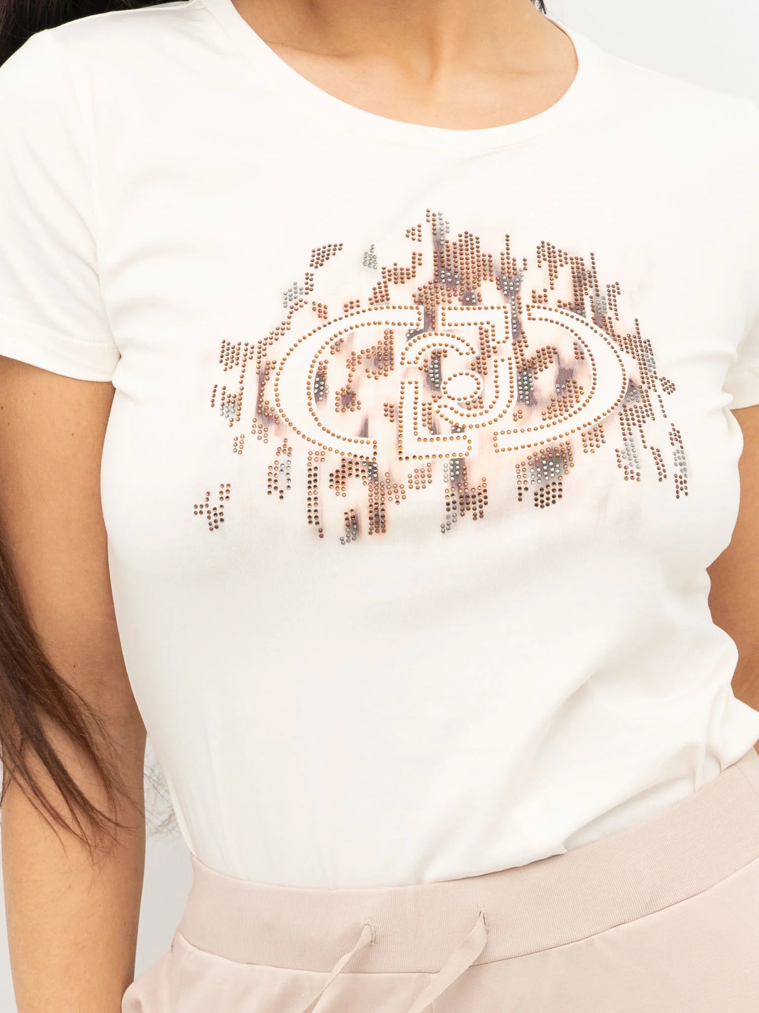 TSHIRT LIUJO MC STAMPA STRASS