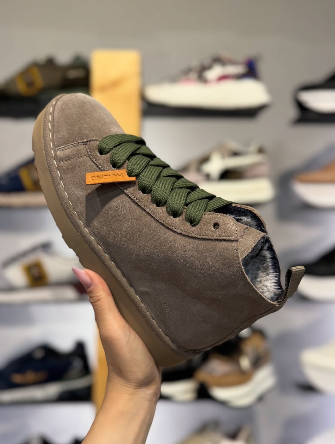 SCARPE PANCHIC POLACCHINO P001 SUEDE CON PELO WALNUT