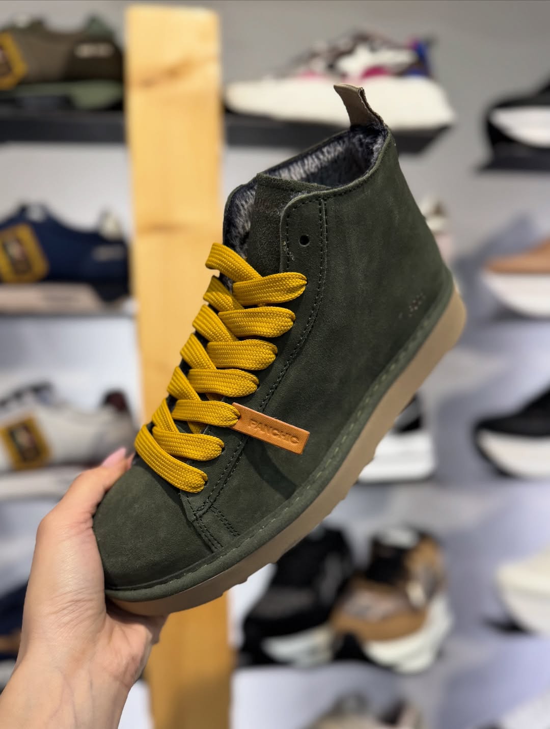 SCARPE PANCHIC POLACCHINO P001 SUEDE CON PELO MILITARE