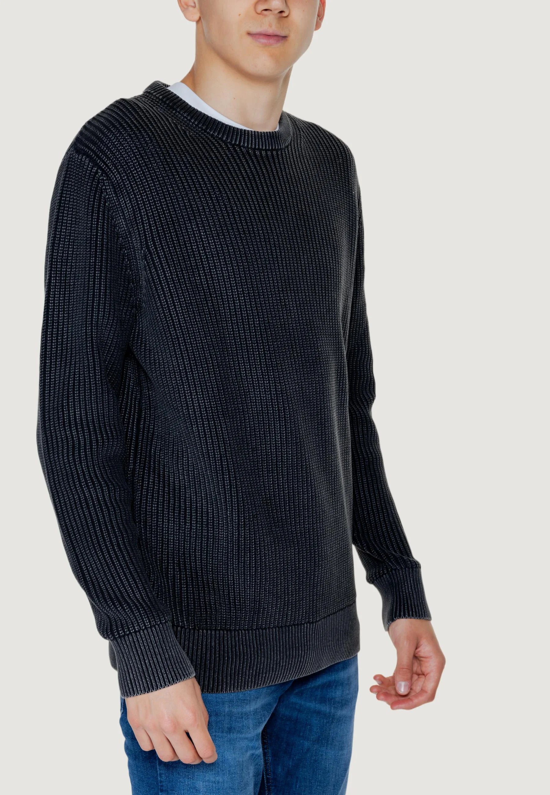 MAGLIA GUESS DELMAR ML WASHED RIBBED