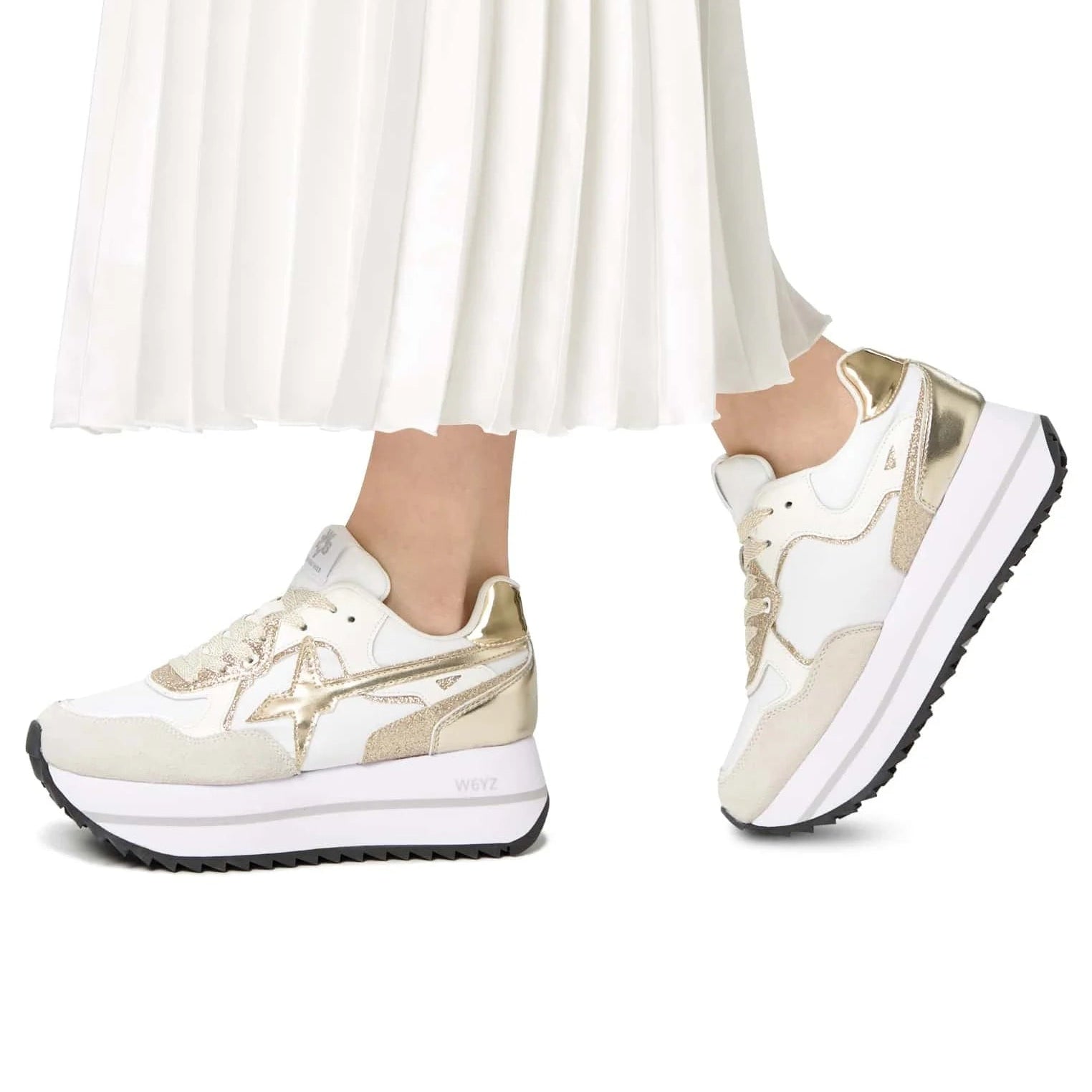 SCARPE WIZZ W6YZ DEVA W GLITTER BIANCO PLATINO