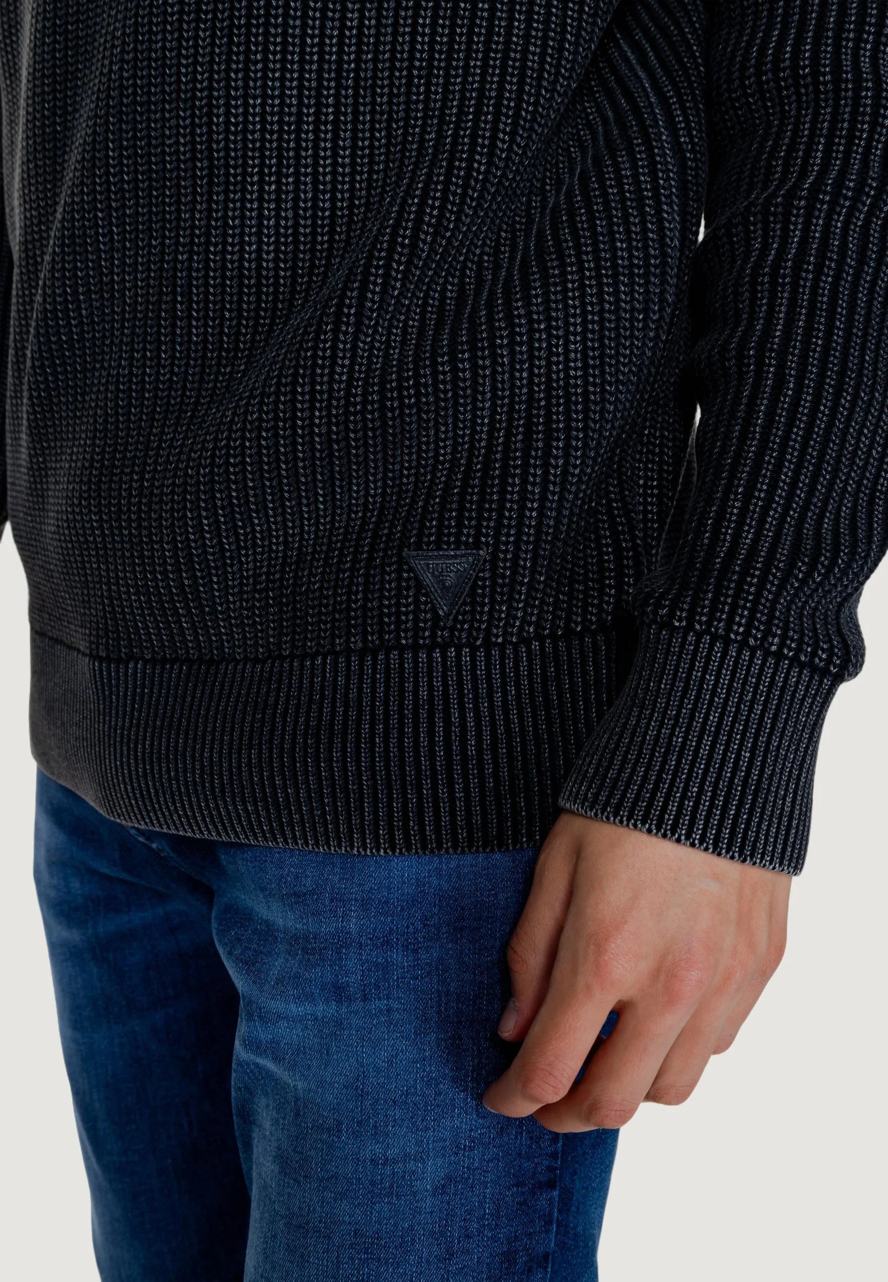 MAGLIA GUESS DELMAR ML WASHED RIBBED