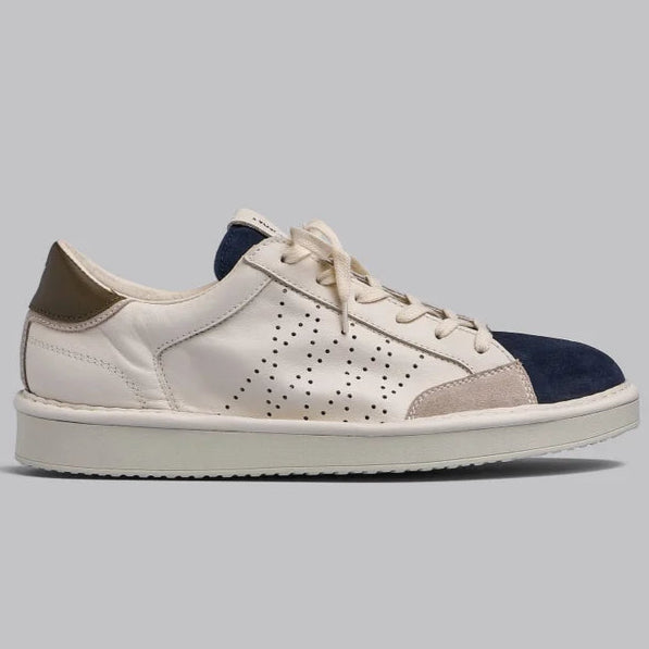 SCARPE PANCHIC P01 LACE-UP LEATHER SUEDE BIANCO BLU FOG