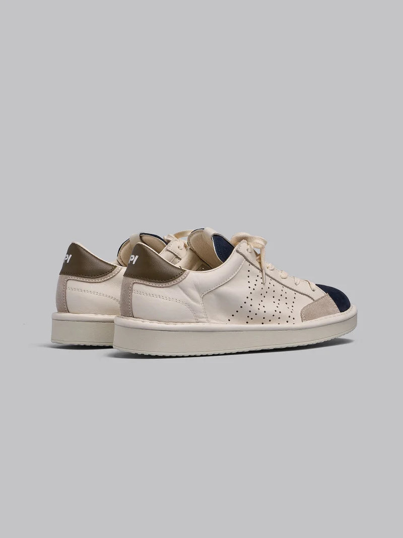 SCARPE PANCHIC P01 LACE-UP LEATHER SUEDE BIANCO BLU FOG