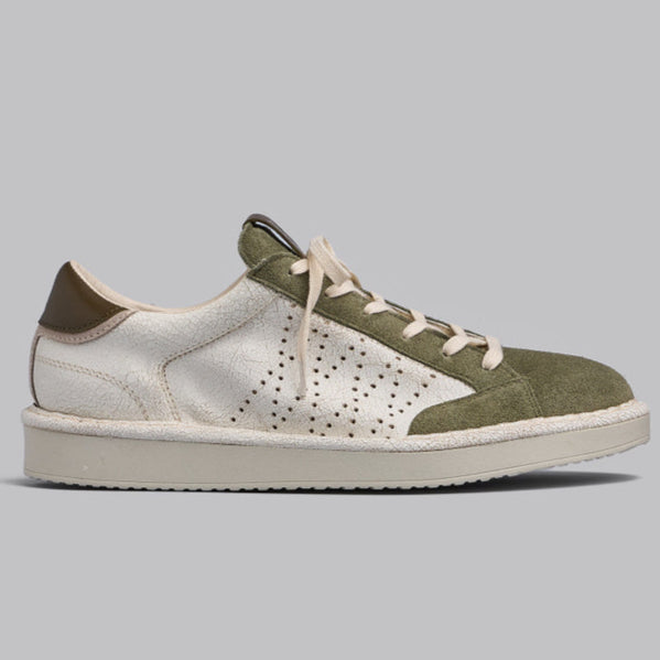 SCARPE PANCHIC P01 LACE-UP CRACKED MATT SUEDE IVORY MILITARE