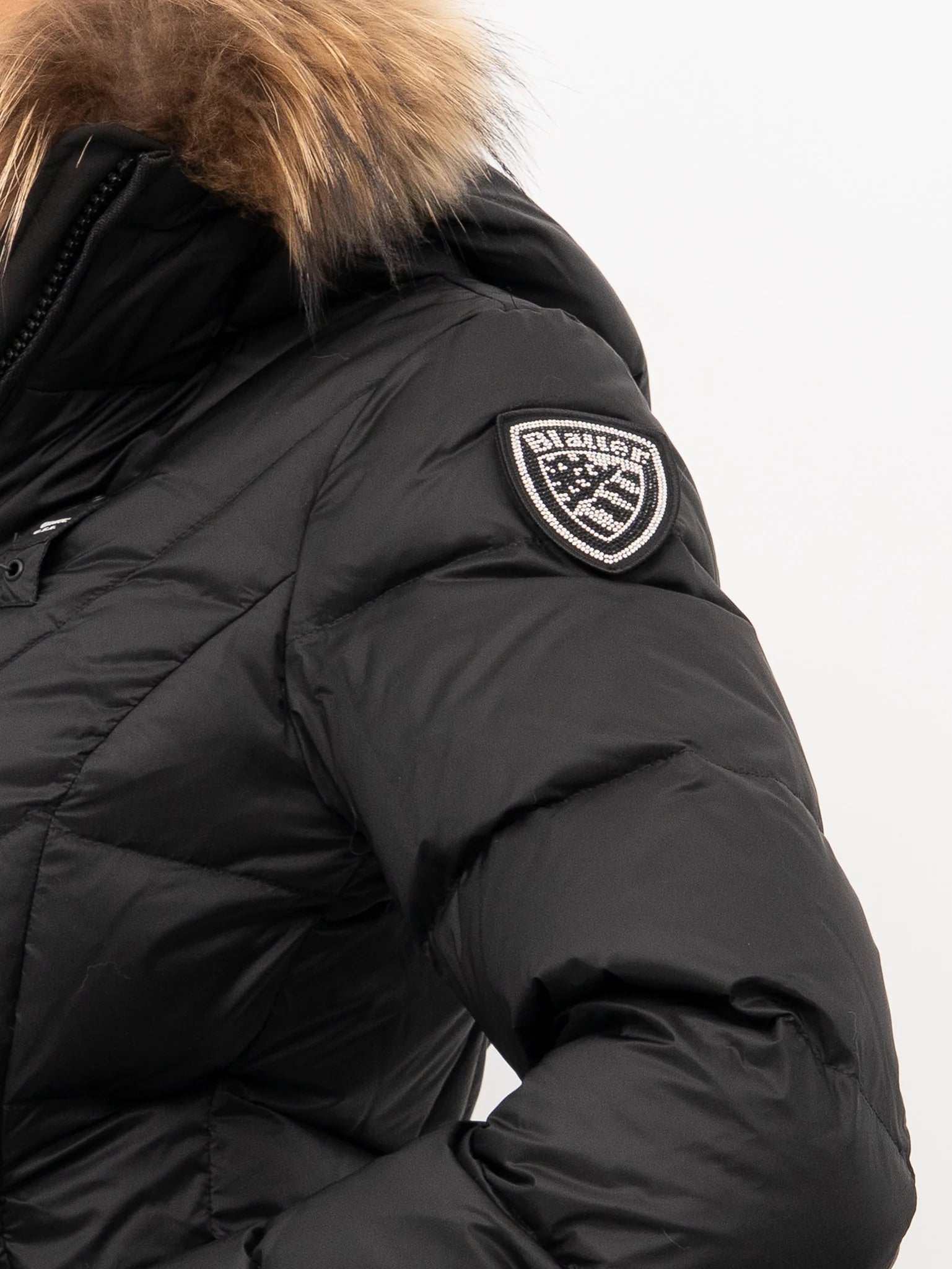 PIUMINO BLAUER ALICIA 3QUARTI IMB. PIUMA CON PELO TRAMA SLIM