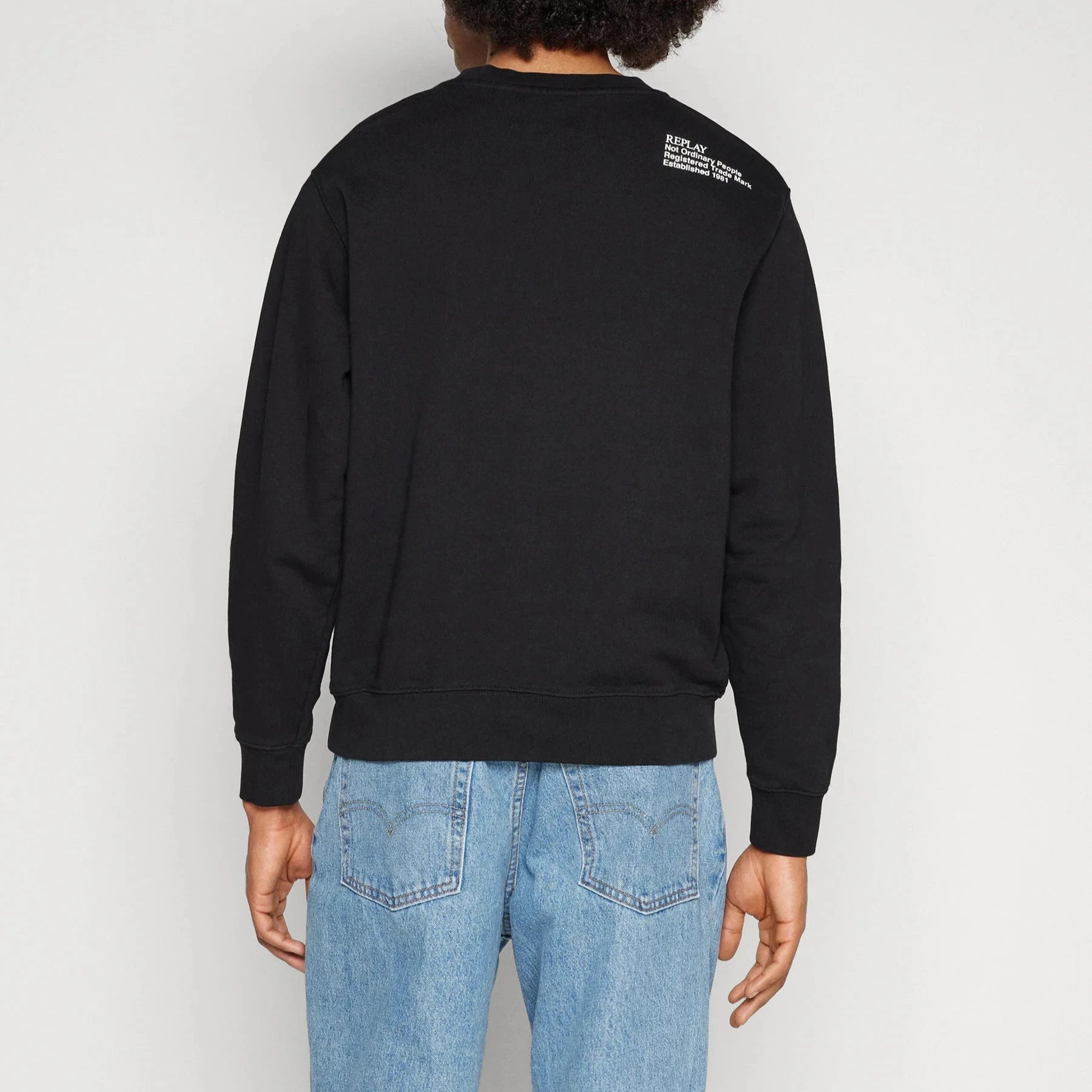 FELPA REPLAY GIROCOLLO INT. GARZATO MINILOGO N.O.P.