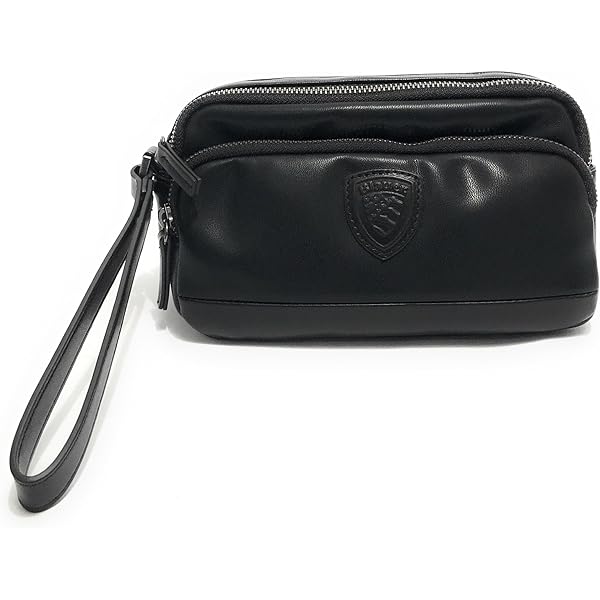 POCHETTE BLAUER CLUTCH A MANO FIFTH PELLE CORDURA 12X21X5