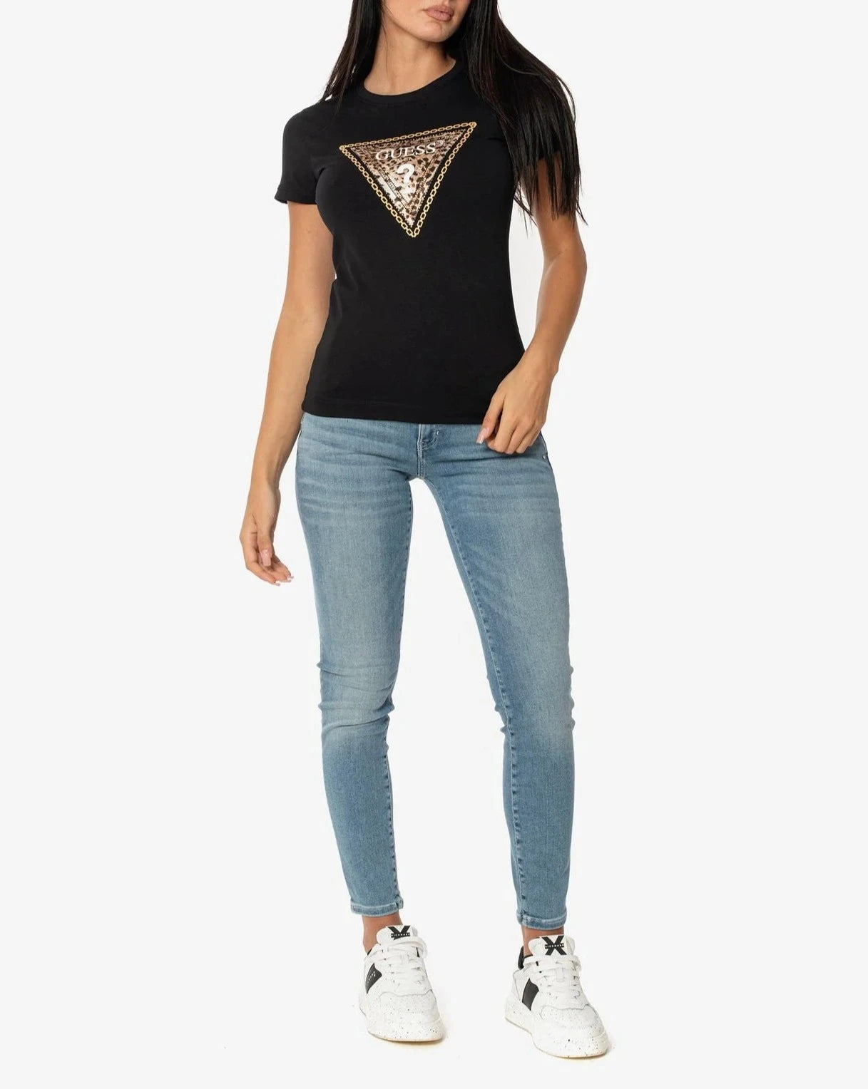 TSHIRT GUESS SLIM TRIANGLE LEO