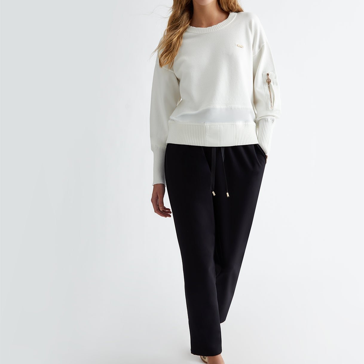 MAGLIA LIUJO GIROCOLLO INSERTI RASO FIT BOMBER