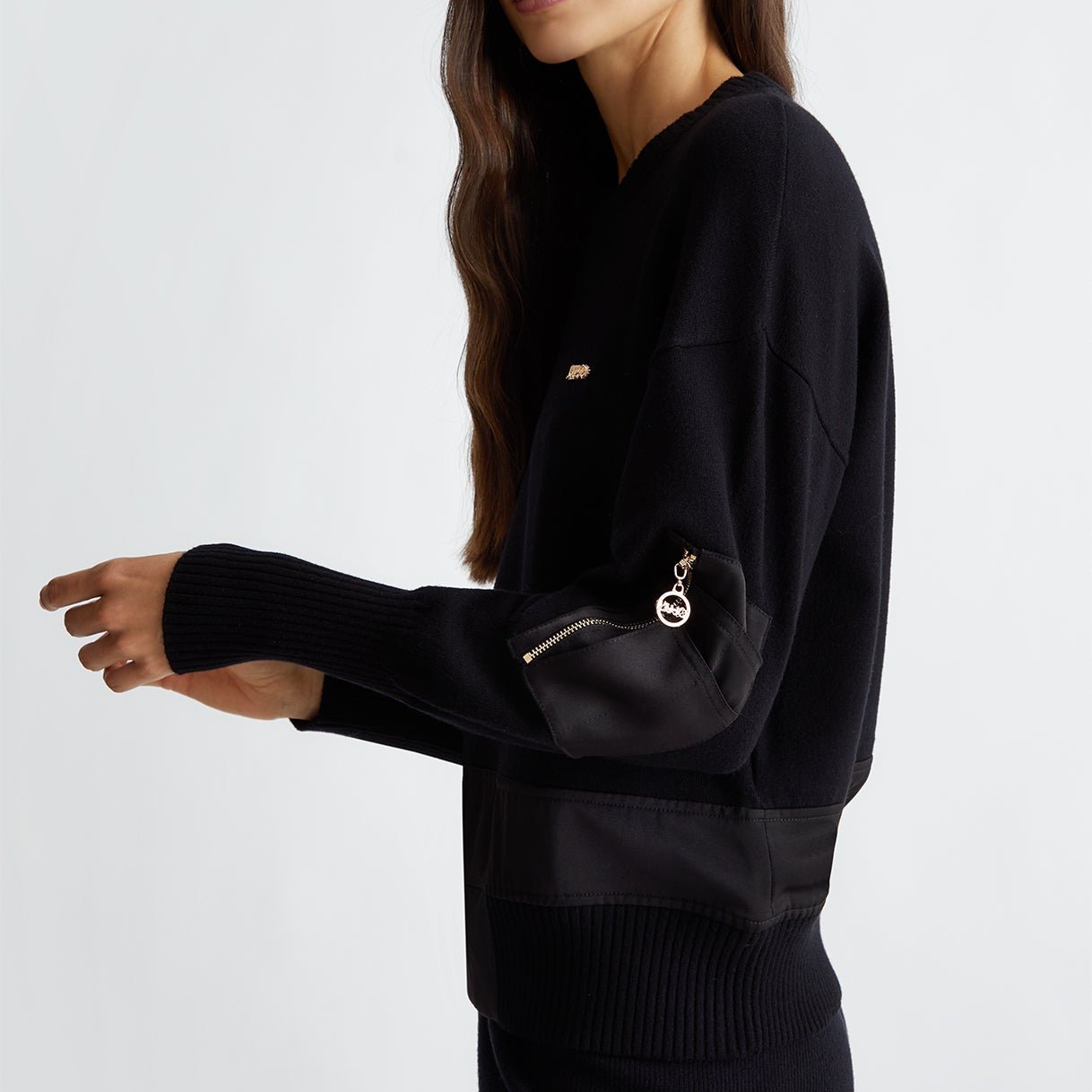 MAGLIA LIUJO GIROCOLLO INSERTI RASO FIT BOMBER