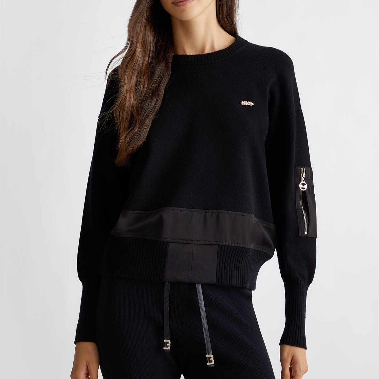 MAGLIA LIUJO GIROCOLLO INSERTI RASO FIT BOMBER