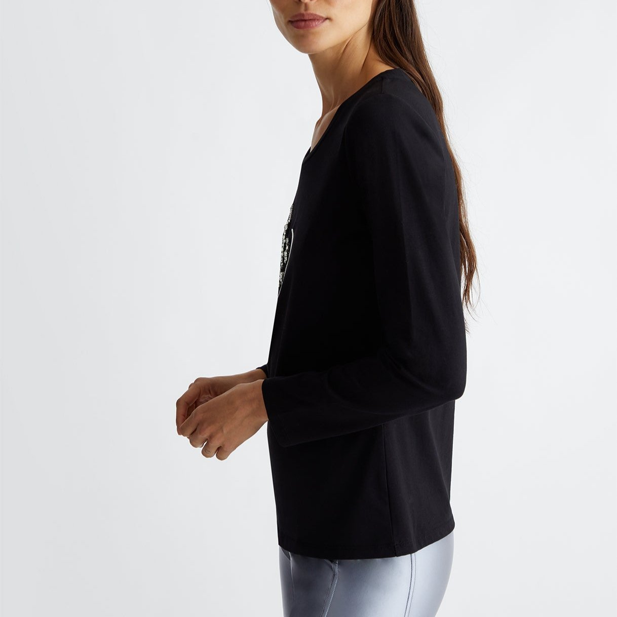 TSHIRT LIUJO GIROCOLLO MANICA LUNGA LOGO GEMME