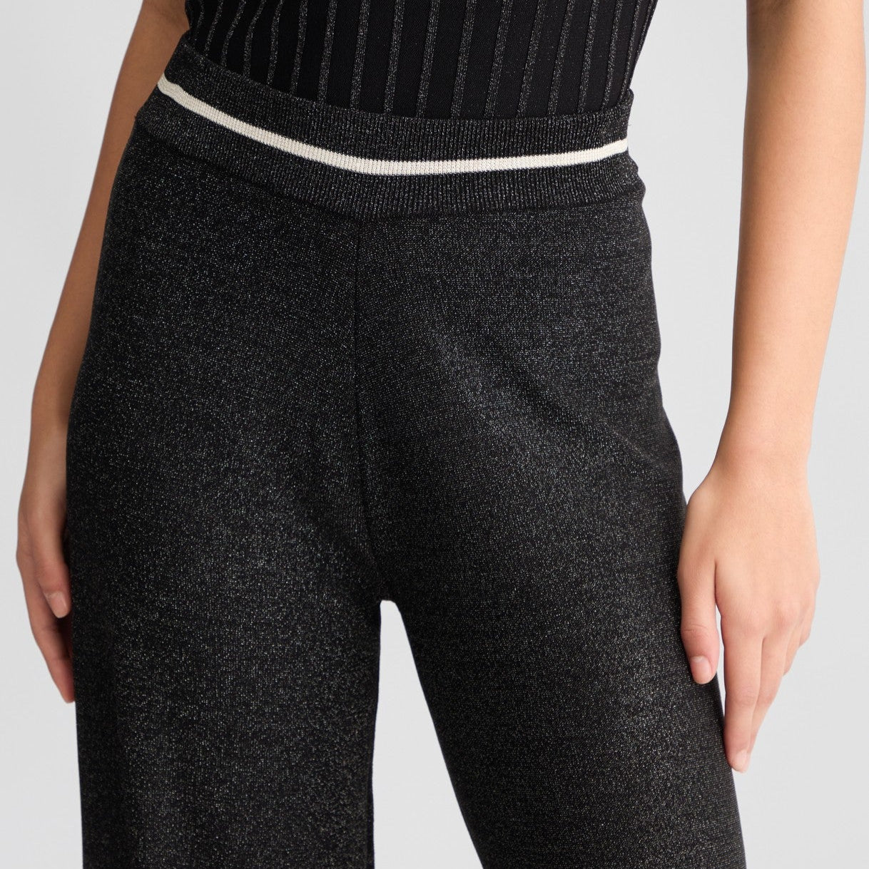 PANTALONE LIUJO WIDE IN MAGLIA LUREX