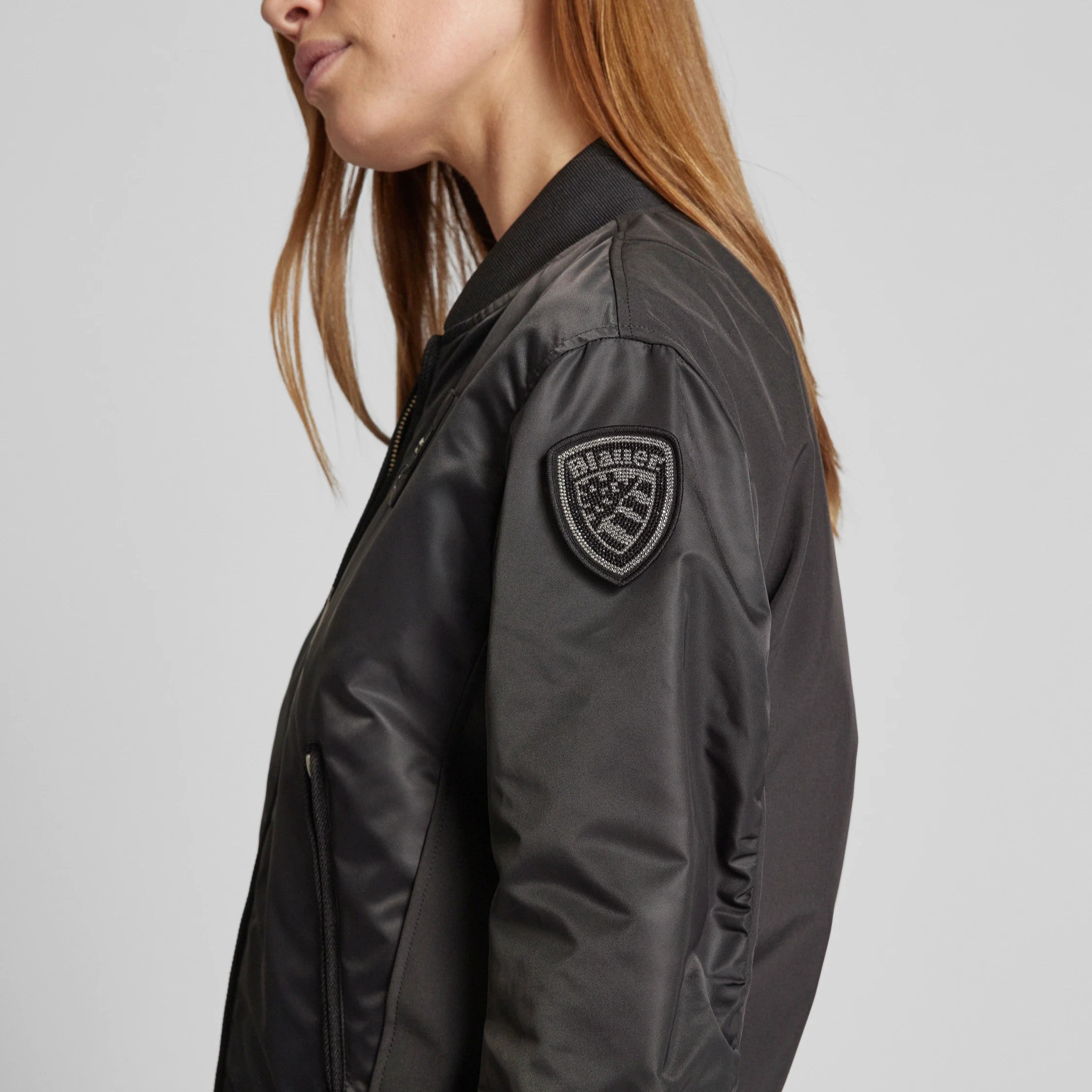 GIUBBINO BLAUER LAURIE BOMBER CROP OVER SFODERATO