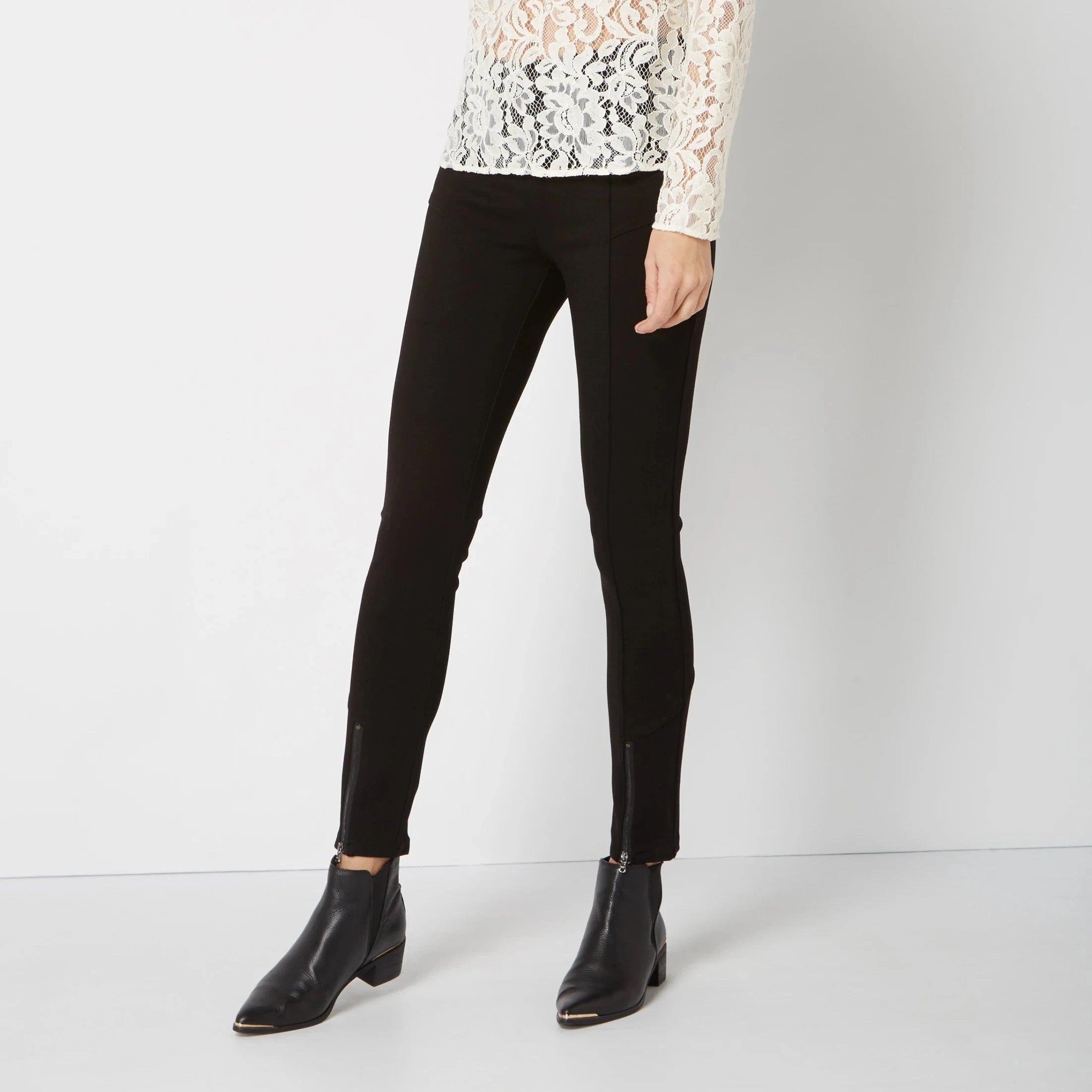 PANTALONE GINNY PUNTO MILANO FONDO ZIP