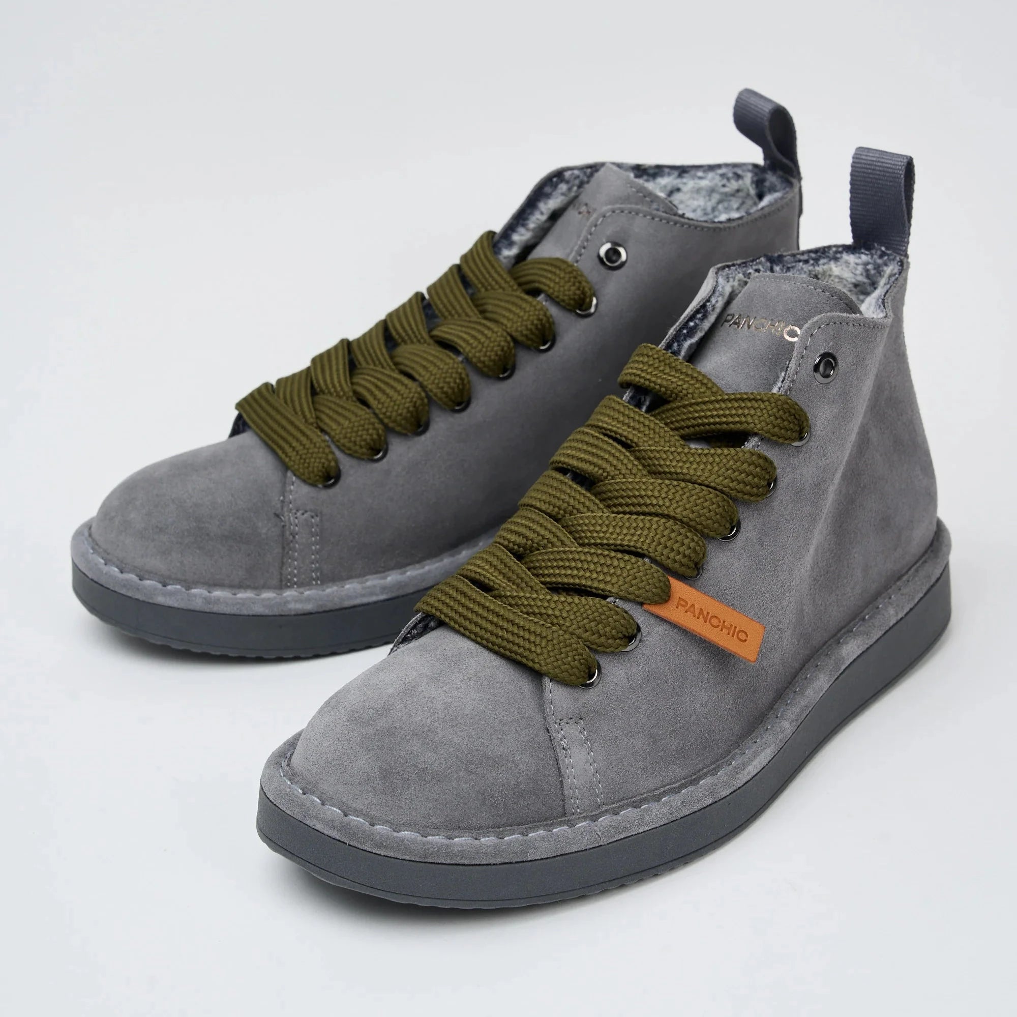 POLACCHINO PANCHIC SUEDE INT. FUR GREY L. MILITARY OLIVE