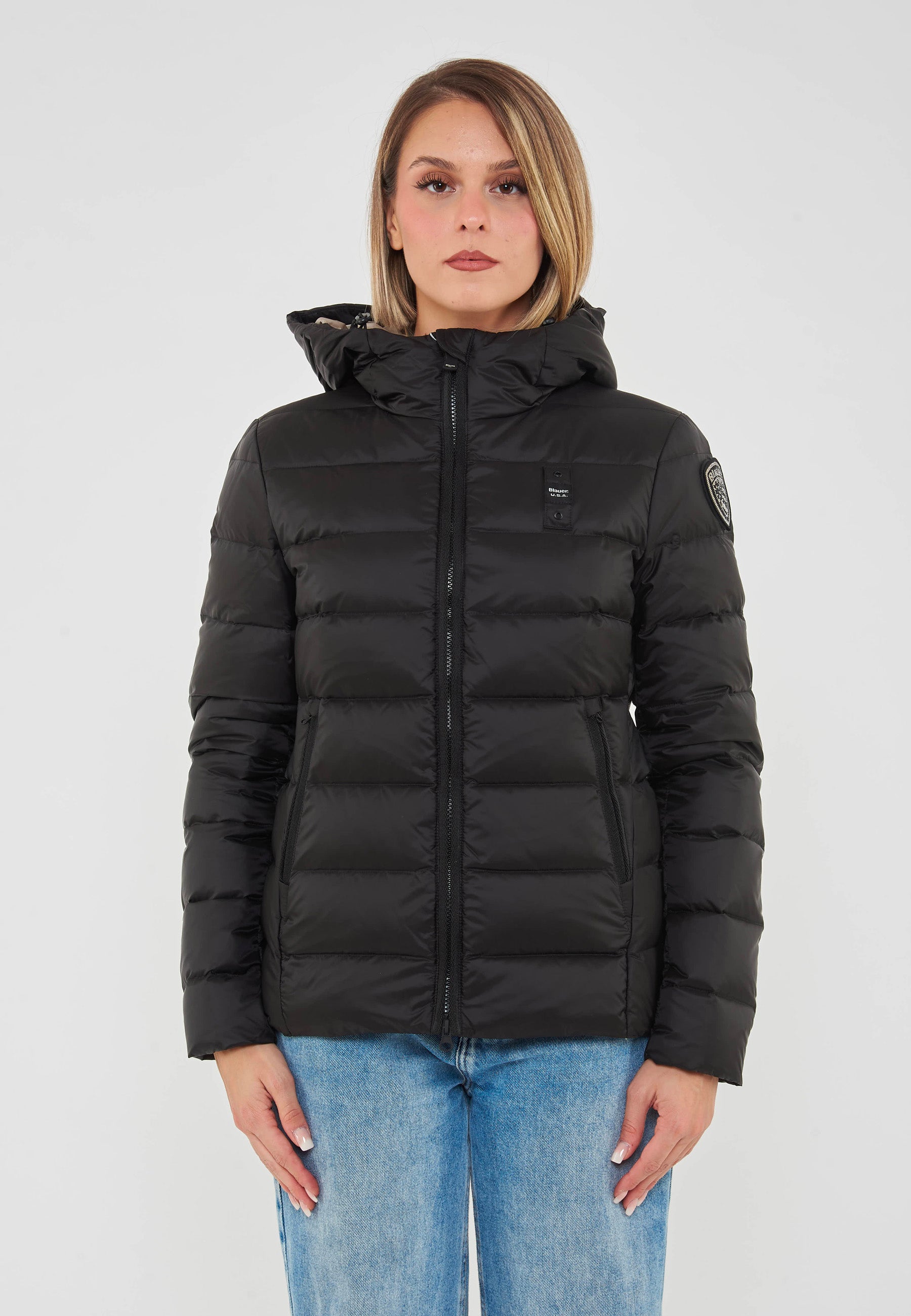 PIUMINO CORTO BLAUER CHARME INT. PIUMA TRAMA DRITTO