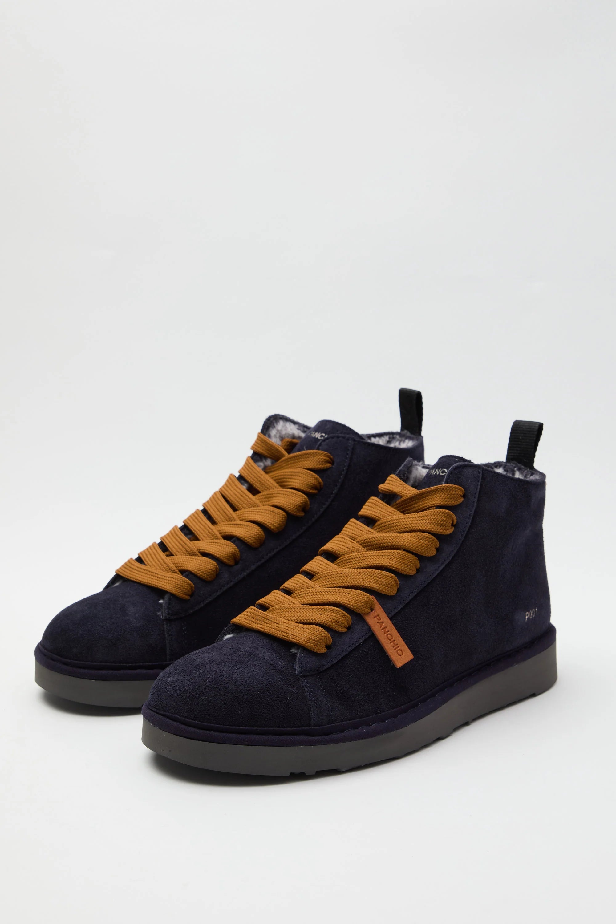 SCARPE PANCHIC POLACCHINO P001 SUEDE CON PELO SPACE BLU