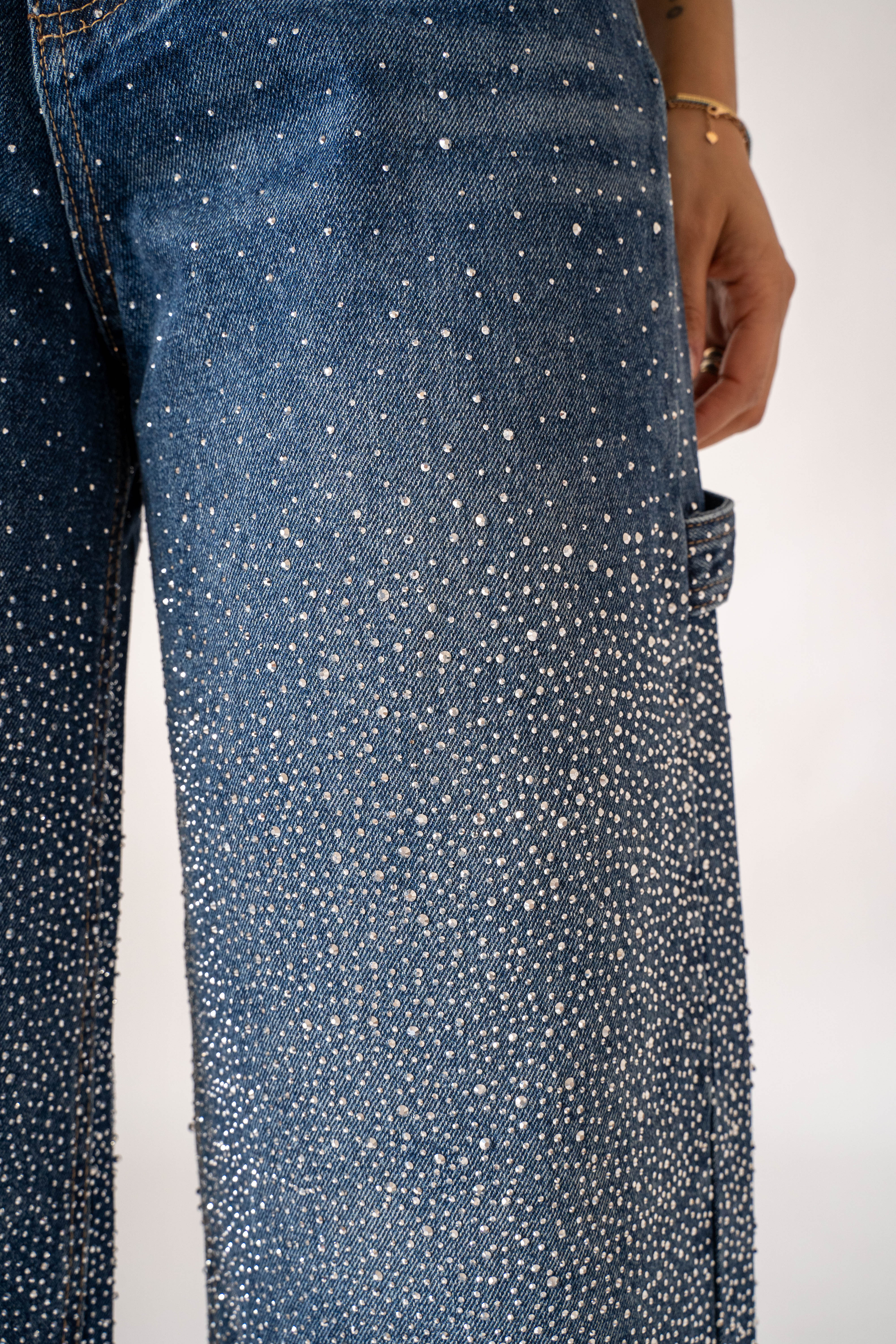 JEANS SEM AGOSTINA BALOON CARPENTER CENTER DIAMOND RAIN WASH