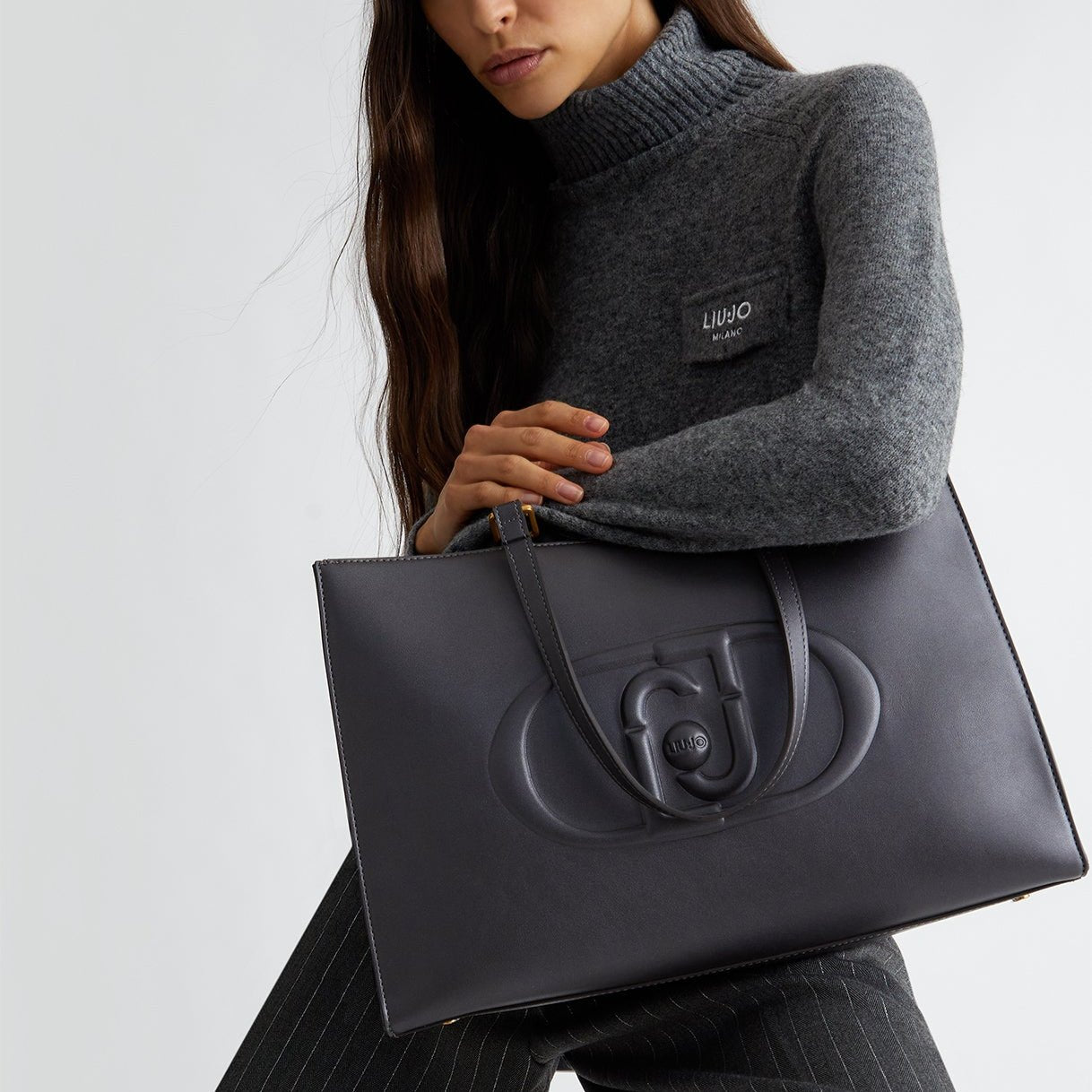 BORSA LIUJO L TOTE SHOPPING LOGO MONOGRAM