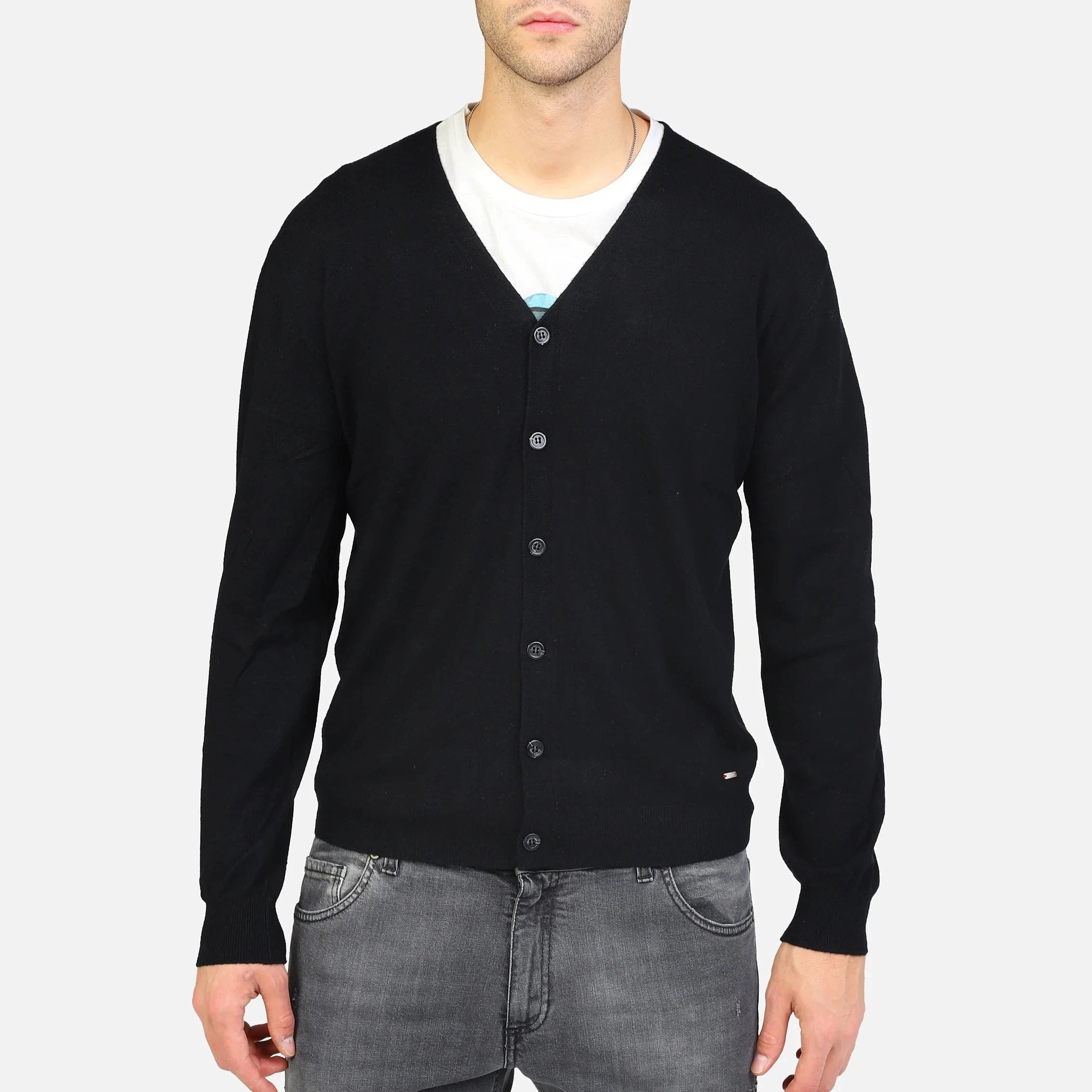 CARDIGAN GIANNI LUPO CHIUSURA BOTTONI SCOLLO V RASATO