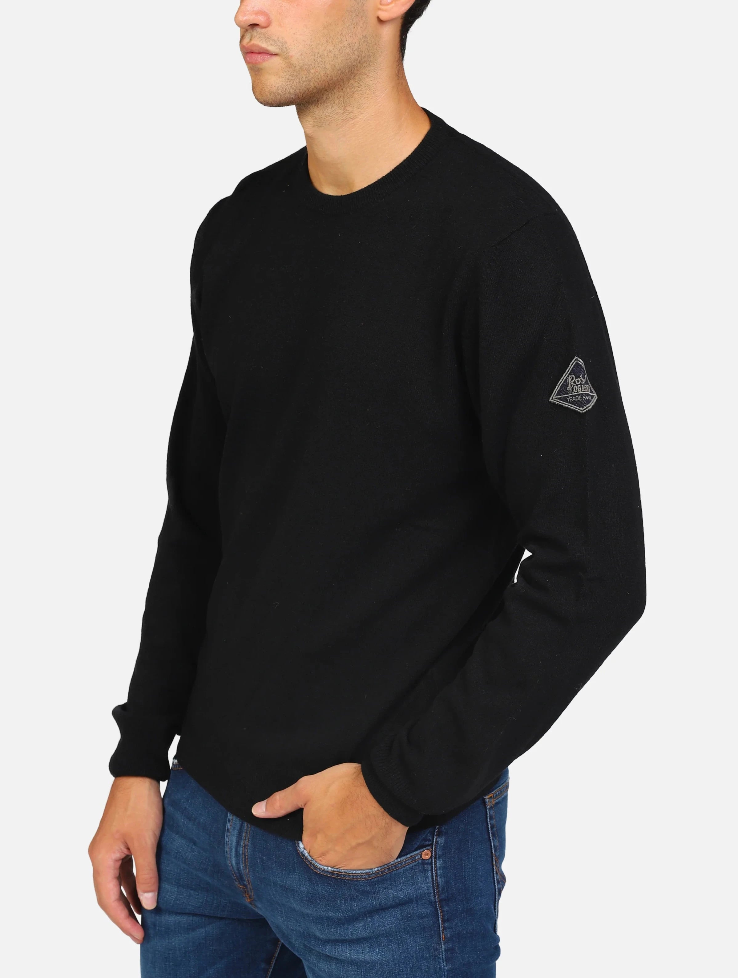 MAGLIONE ROY ROGER'S CREW NECK MAN WOOL FIN12 PUNTO GOFFRATO