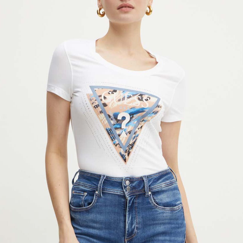 TSHIRT GUESS SLIM MC LEO TRIANGLE LOGO