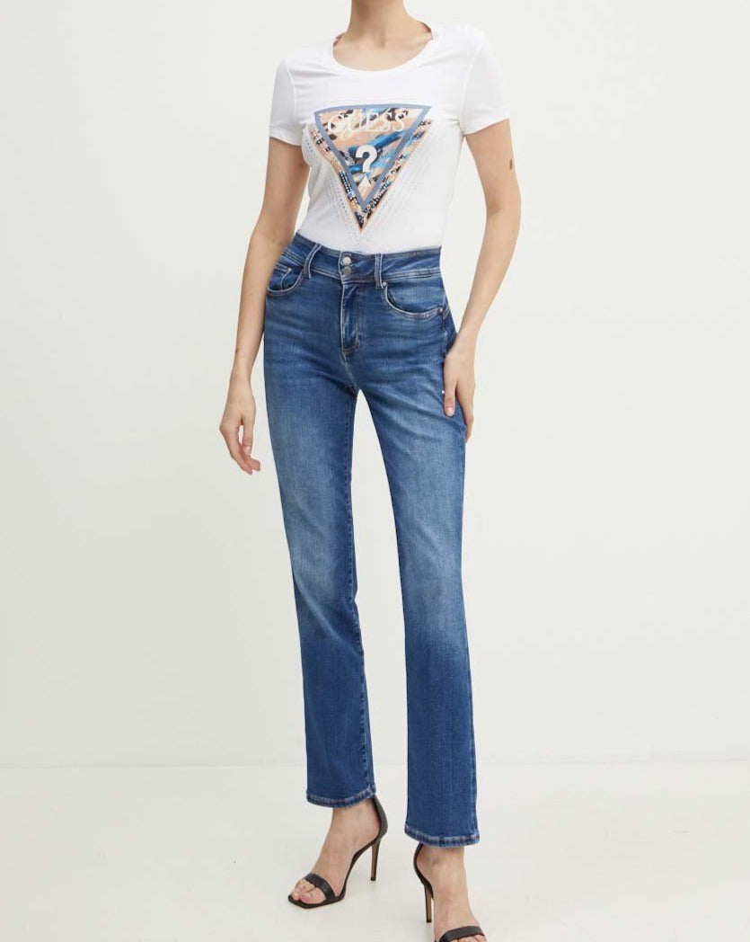 TSHIRT GUESS SLIM MC LEO TRIANGLE LOGO